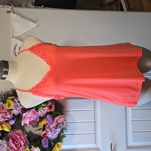 Coral pink lace cami